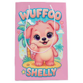 Wuffoo Shelly Kawaii Puppy Tropical Island Medium Cadeauzakje (Voorkant)