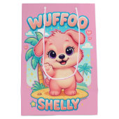 Wuffoo Shelly Kawaii Puppy Tropical Island Medium Cadeauzakje (Achterkant)