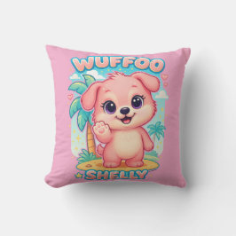 Wuffoo Shelly Kawaii Puppy Tropisch Eiland Kussen