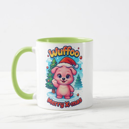 Wuffoo Shelly Prettig Kerstfeest Kawaii 3D Mok (Links)