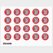 Wuffoo Shelly Prettig Kerstfeest Kawaii 3D Ronde Sticker (Vel)