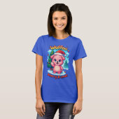 Wuffoo Shelly Prettig Kerstfeest Kawaii 3D T-shirt (Voorkant volledig)
