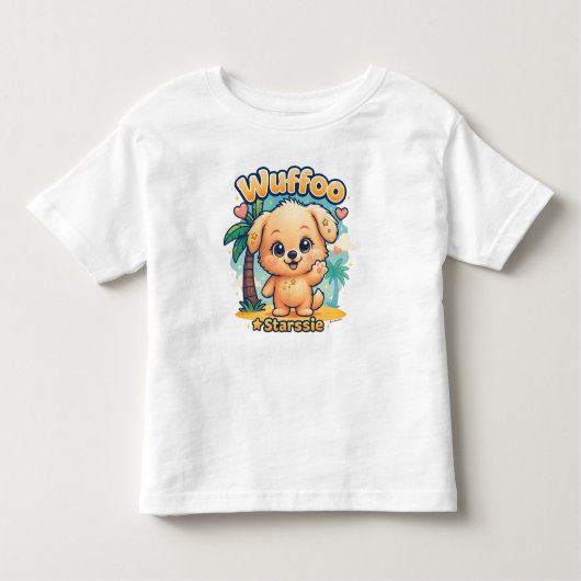 Wuffoo Starssie Kawaii Puppy Tropical Island Kinder Shirts (Voorkant)