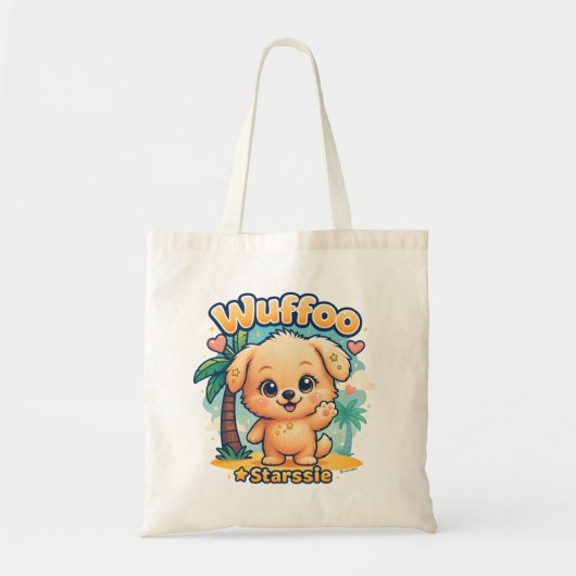 Wuffoo Starssie Kawaii Puppy Tropical Island Tote Bag (Voorkant)