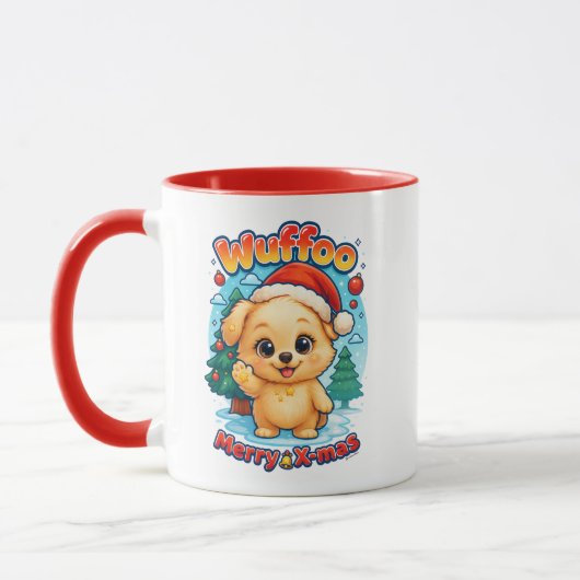 Wuffoo Starssie Prettig Kerstfeest Kawaii 3D Mok (Links)