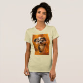 Wuffoo Surffie Cute Kawaii Puppy Amber tee T-shirt (Voorkant volledig)