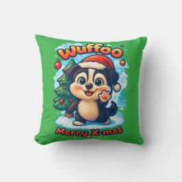 Wuffoo Surffie Prettig Kerstfeest Kawaii 3D Feestd Kussen