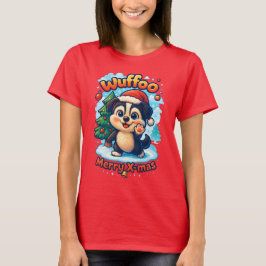Wuffoo Surffie Prettig Kerstfeest Kawaii 3D T-shirt