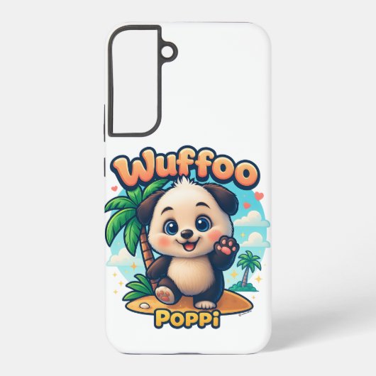 Wuffoo Surffie Schattig Kawaii Hondje Tropisch Eil Samsung Galaxy Hoesje (Achterkant)