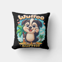 Wuffoo Surffie Schattige Kawaii Hond Tropisch Eila Kussen