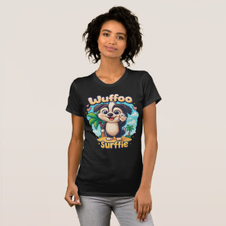 Wuffoo Surffie Schattige Kawaii Hond Tropisch Eila T-shirt