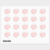 Wuftige Liefdesvogels Boho Rode Hartentuin Trouwda Ronde Sticker (Vel)