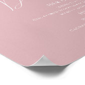 Wuftige Script Stof Roze Handtekening Dranken Bord Poster (Hoek)