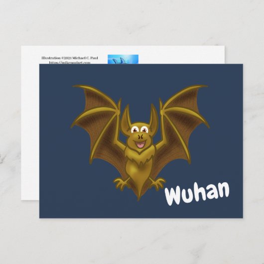 Wuhan Bat Briefkaart (Voorkant / Achterkant)
