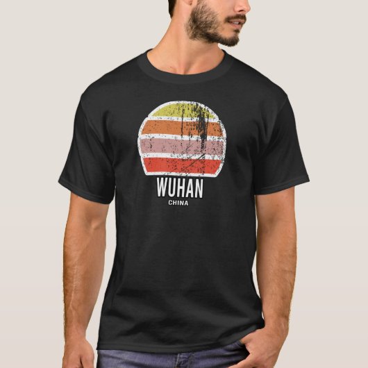 Wuhan China - Abstracte Sunset Souvenir T-shirt (Voorkant)