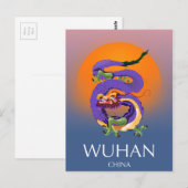 Wuhan China Draak reisposter Briefkaart (Voorkant / Achterkant)