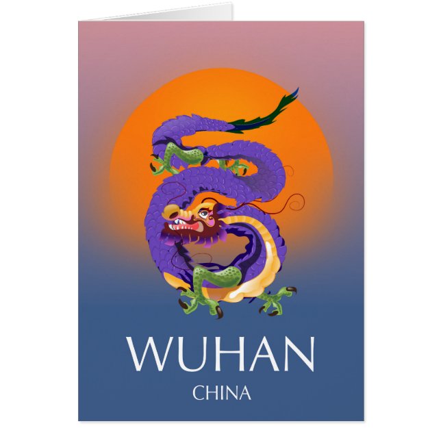 Wuhan China Dragon-reisposter (Voorkant)