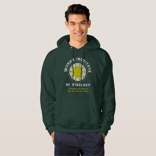 Wuhan Institute of Virology Funny Virus Hoodie (Voorkant volledig)