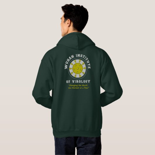 Wuhan Institute of Virology Funny Virus Hoodie (Achterkant volledig)