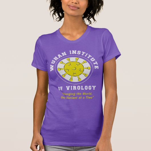 Wuhan Instituut voor Virologie Grappig Virus T-shirt (Voorkant)