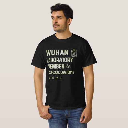 Wuhan Laboratory Virus usa T-shirt (Voorkant volledig)