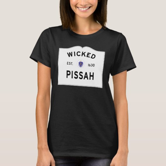 Wuitgeraakt Pissah Boston Massachusetts Accent Ent T-shirt (Voorkant)
