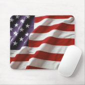Wuivende Amerikaanse vlag Mousepad Muismat (Met muis)