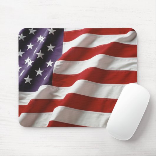 Wuivende Amerikaanse vlag Mousepad Muismat (Met muis)