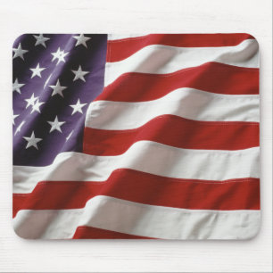Wuivende Amerikaanse vlag Mousepad Muismat