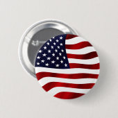 Wuivende Amerikaanse vlag Ronde Button 5,7 Cm (Voorkant /achterkant)