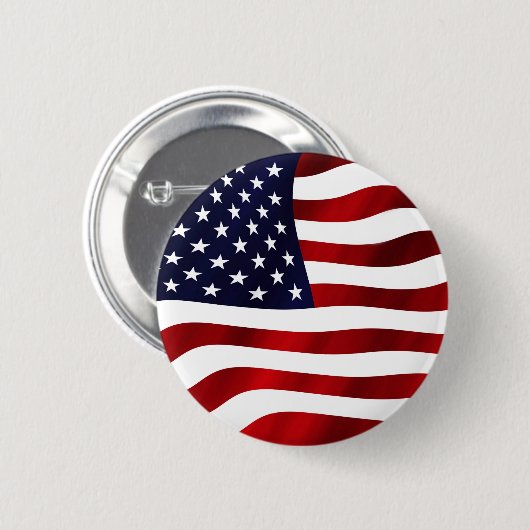 Wuivende Amerikaanse vlag Ronde Button 5,7 Cm (Voorkant /achterkant)