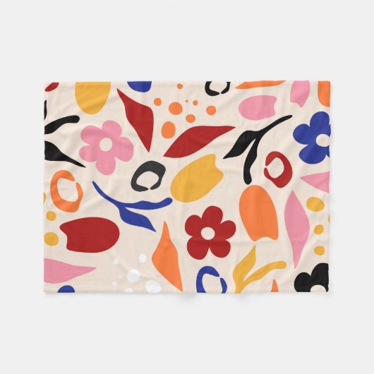 wuivende bloemblaadjes fleece deken (Voorkant (Horizontaal))