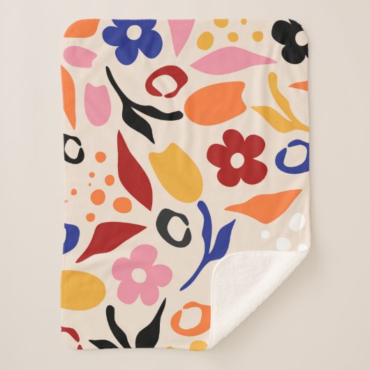 wuivende bloemblaadjes sherpa deken (Voorkant)