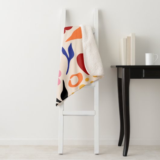 wuivende bloemblaadjes sherpa deken (In situ)