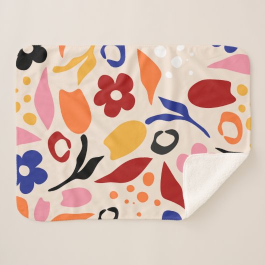 wuivende bloemblaadjes sherpa deken (Voorkant (horizontaal))