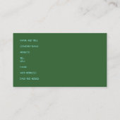 "Wuivende palmbomen, blauwe lucht, witte wolken" f Visitekaartje (Achterkant)