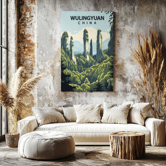 Wulingyuan China Canvas Print Travel Poster Art