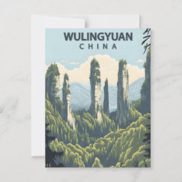 Wulingyuan China Vintage Travel Briefkaart