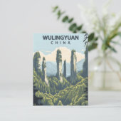 Wulingyuan China Vintage Travel Briefkaart (Staand voorkant)