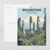 Wulingyuan China Vintage Travel Briefkaart (Voorkant / Achterkant)