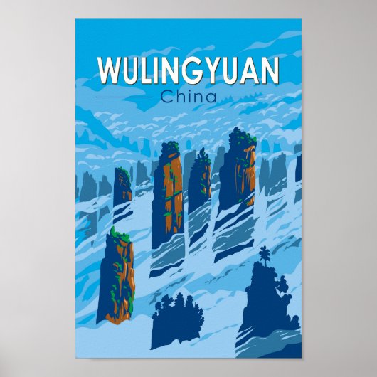 Wulingyuan Schilderachtig Gebied China Travel Art  Poster (Voorkant)