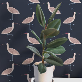 Wulp vogel kustpatroon behang