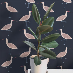 Wulp vogel kustpatroon behang