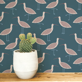Wulp Vogels Kustpatroon Behang