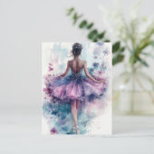 Wunderschöne Aquarell Ballerina im Tutu  Briefkaart (Staand voorkant)