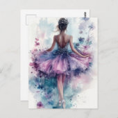 Wunderschöne Aquarell Ballerina im Tutu  Briefkaart (Voorkant / Achterkant)