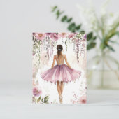 Wunderschöne Aquarell Ballerina im Tutu  Briefkaart (Staand voorkant)