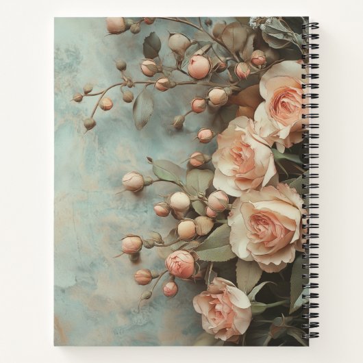 Wunderschöne Nostalgische Rosen  Notitieboek (Achterkant)