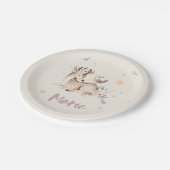 Wunderschöner Pappteller mit Waldtieren Reh Papieren Bordje (Gekanteld)