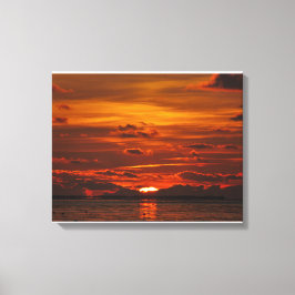 Wunderschöner Sonnenuntergang am Meer Canvas Afdruk